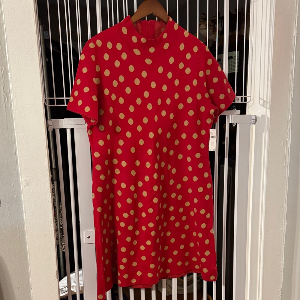 ✨ Anthropologie Nina Short-Sleeve Mock-Neck Mod Mini Dress Sz XLP - Picture 10 of 12